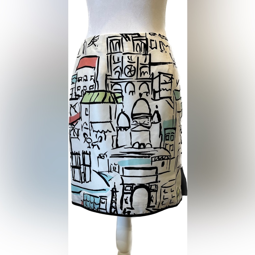 100% silk Gracie Dane Lewis skirt size 4P - Picture 3 of 11